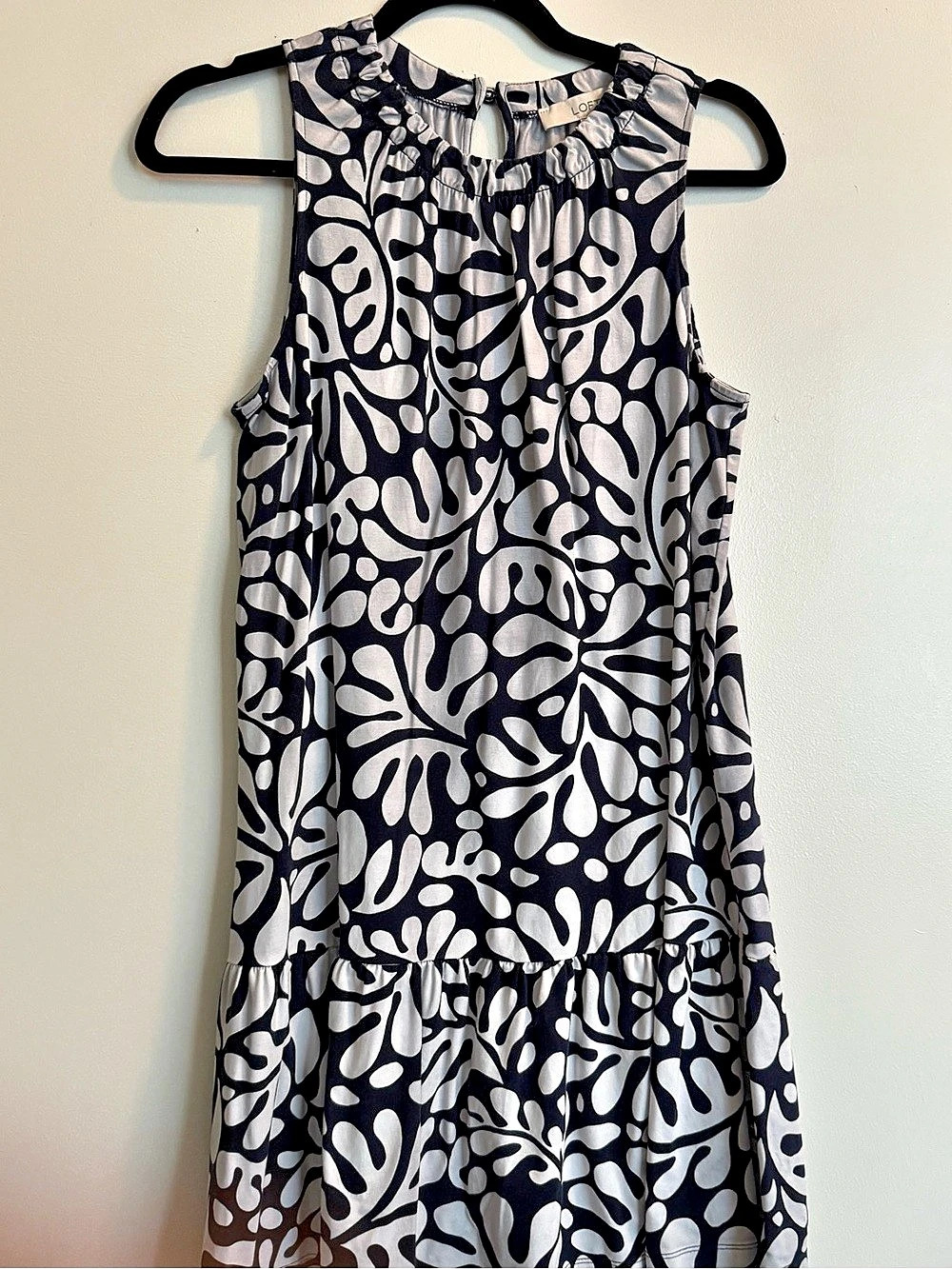 LOFT Women's Abstract Mini Dress Black & White Size XS